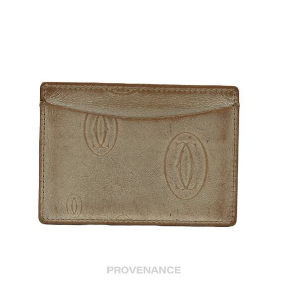 🔴 Cartier Card Holder Wallet - Champagne Gold Leather - Picture 2 of 6